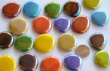 Dekosteine 32-37mm bunt opak hochglänz/irisie. XL 200g, ca10-12St