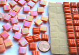 Mosaiksteine rotorange Regenbogenschimmer 1x1cm, 64 St-ca.40g Mosaiksteine rotorange Regenbogenschimmer 1x1cm, 64 St-ca.40g