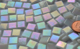 Minimosaik weiß mit Regenbogenschimmer 1x1cm, 400g, ca. 600 St.