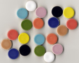 Keramik Mosaiksteine rund glanzend 17-18 mm bunt 10 St.- 20g Keramik Mosaiksteine rund glanzend 17-18 mm bunt 10 St.- 20g