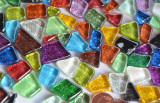 Mosaiksteine (Soft-Glas) Glitter unregelmäßig bunt 100g ca.60St.
