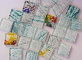 Softglas Mosaiksteine mit Muster N39, 2,5x2,5cm 30 St.- ca. 160g Softglas Mosaiksteine mit Muster N39, 2,5x2,5cm 30 St.- ca. 160g