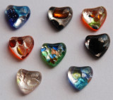 Mini Mosaik Herz 1 cm mit edlem bunten Muster, 8 St.- ca. 5 g Mini Mosaik Herz 1 cm mit edlem bunten Muster, 8 St.- ca. 5 g