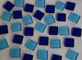 Soft-Glas Mosaiksteine Blaumix 2x2 cm 200g, ca. 50 St.