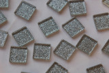 Glitzer Mosaiksteine silbergrau 2x2cm 40 St.- ca. 140g