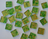 Softglas Mosaiksteine auffälliges Muster grün 2x2cm 30St.-ca110g Softglas Mosaiksteine auffälliges Muster grün 2x2cm 30St.-ca110g
