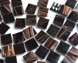 Glas Mosaiksteine mit Flimmer schwarz, 1,5x1,5cm 100 St.- ca.145g