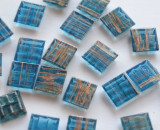 Glas Mosaiksteine Flimmer karibikblau, 1,5x1,5cm 100 St.- ca.145
