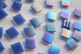 Glasmosaiksteine schimmernd blau 1,5x1,5cm 100 St.- ca. 145g