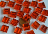 Mini Mosaiksteine 1x1cm rot transparent 250 St.- ca. 175g.