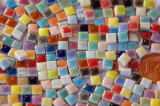 Mini Mosaiksteine bunt ca. 35 Farben 5x5mm, 20g- ca. 120-150 St.