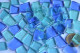 Glas Mosaiksteine unregelm. transparent Blaumix 100g ca. 40 St.