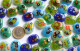 Schmuck Mosaiksteine Millefiori bunt 17-21mm, 4 St.- ca. 18g