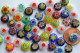 Schmucksteine Mosaik Millefiori rund bunt 8mm, 10 St.- ca. 3g