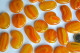 Deko Glas Pebbles gelb-orange gemustert 4-5 cm 4 St.- ca. 70g