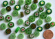 Millefiori Glas Mosaiksteine rund Grünmix 7-15mm 30g ca.25-30St.