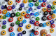 Millefiori evil eyes - Böse Augen rund bunt 8-12mm 20g ca.20 St.