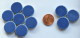 Keramik Mosaiksteine rund glanzend 17-18 mm blau 10 St.- 20g