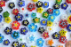 Millefiori Glas Mosaiksteine Blüten bunt 10-15mm 5 St. ca. 5g