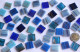 Mosaiksteine mit Flimmer (Goldline) Blaumix 2x2cm 50 St.-ca.145g