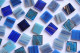 Mosaiksteine mit Flimmer (Goldline) Blaumix 2x2cm 50 St.-ca.145g