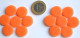 Glas Mosaiksteine rund 17-18mm orange Stärke 4mm, 14 St.- 30g.