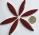 Mosaiksteine Blattform 6cm lang Keramik weinrot 6 St.- ca.45g