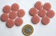 Glas Mosaiksteine rund 17-18mm rosa Stärke 4mm, 14 St.- 30g.