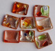 Edel Glasmosaik Mix-lachs mit Muster 10x12mm 8 St.- ca. 7g