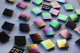 Glas Mosaiksteine schimmernd 2x2 cm schwarz 50 St.- ca. 145g