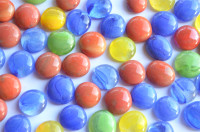 Glasnuggets mit Muster Nr.1, 15-21mm bunt 100g., ca.20St.