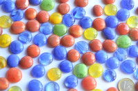 Glasnuggets mit Muster Nr.1, 15-21mm bunt 100g., ca.20St.