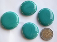 Dekosteine XL 32-37mm türkis opak nicht transparent 4 Stück ca. 70g.