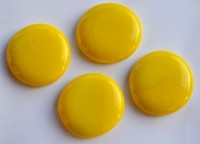 Dekosteine XL 32-37mm gelb opak nicht transparent 4 Stück ca. 70g.