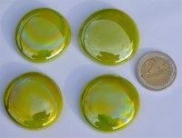 Glasnuggets XL 32-37mm hellgrün opak hochglänz/irisierend 4St.ca.70g.