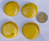 Glasnuggets XL 32-37mm gelb opak hochglänzend/irisierend 4 St.ca.70g.
