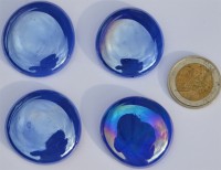 Glasnuggets XL 32-37mm kobaltblau opak hochglänz/irisierend 4St.ca.70g