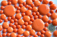 Glasnuggets orange Mix opak in 3 Größen 10-44 mm, 230g, ca. 75 St.