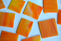 Tiffany Glas orange marmoriert 200g. Glasstücke ca. 15-17St.