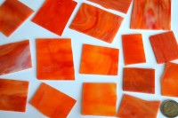 Tiffany Glas orange-rot marmoriert 200g. Glasstücke ca. 15-17St.