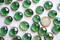 Glasnuggets transparent 17-20mm grün 500g, ca. 100 St.