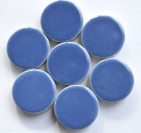 Keramik Mosaiksteine rund glanzend 17-18 mm blau 50 St.- 100g