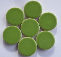 Keramik Mosaiksteine rund glanzend 17-18 mm grün 50 St.- 100g