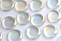 Glasnuggets XL 32-37mm glasklar transparent irisierend 12 St., ca. 200g