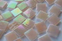 Glas Mosaiksteine schimmernd rosa 1,5x1,5cm 100 St.- ca. 145g